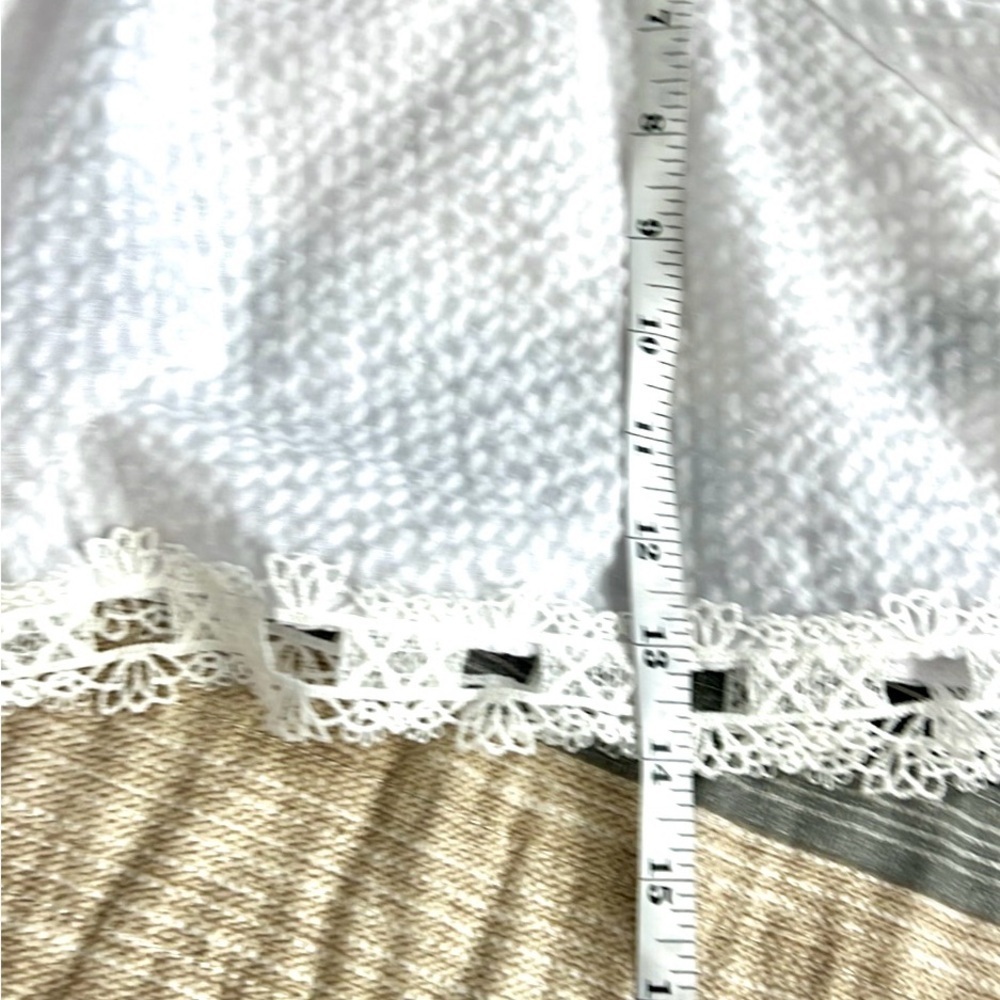 NWT Anthro Pol, White Eyelet Off Shoulder Boho Bell Sleeve Crop Top, EUC, Size L - Picture 7 of 7